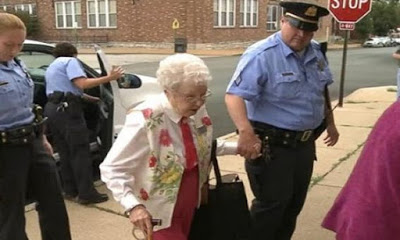 Police cuff and arrest 102 year old woman 1