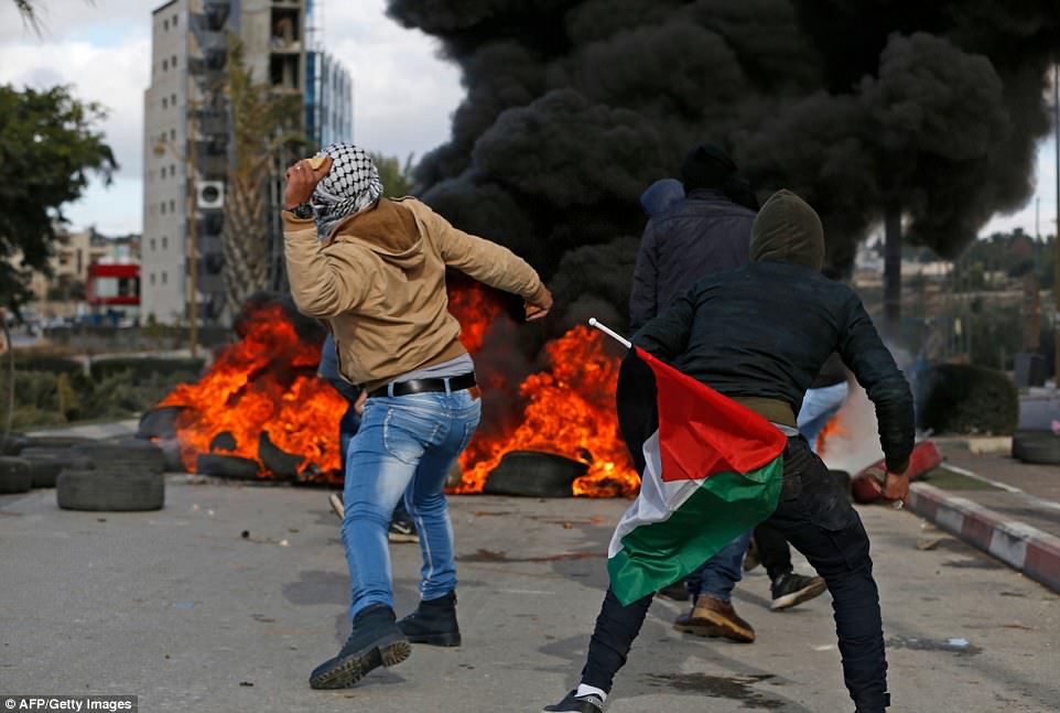 Violent protests in West Bank after Trump recognizes Jerusalem as the capital of Israel