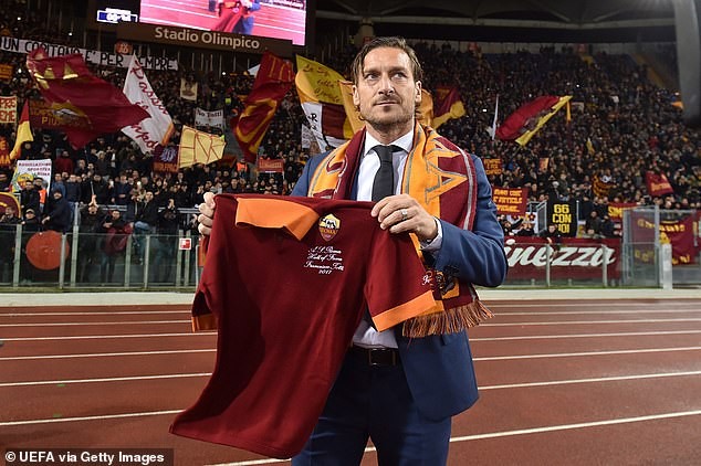 Football legend Francesco Totti breaks down in tears as he's inducted into Hall of Fame